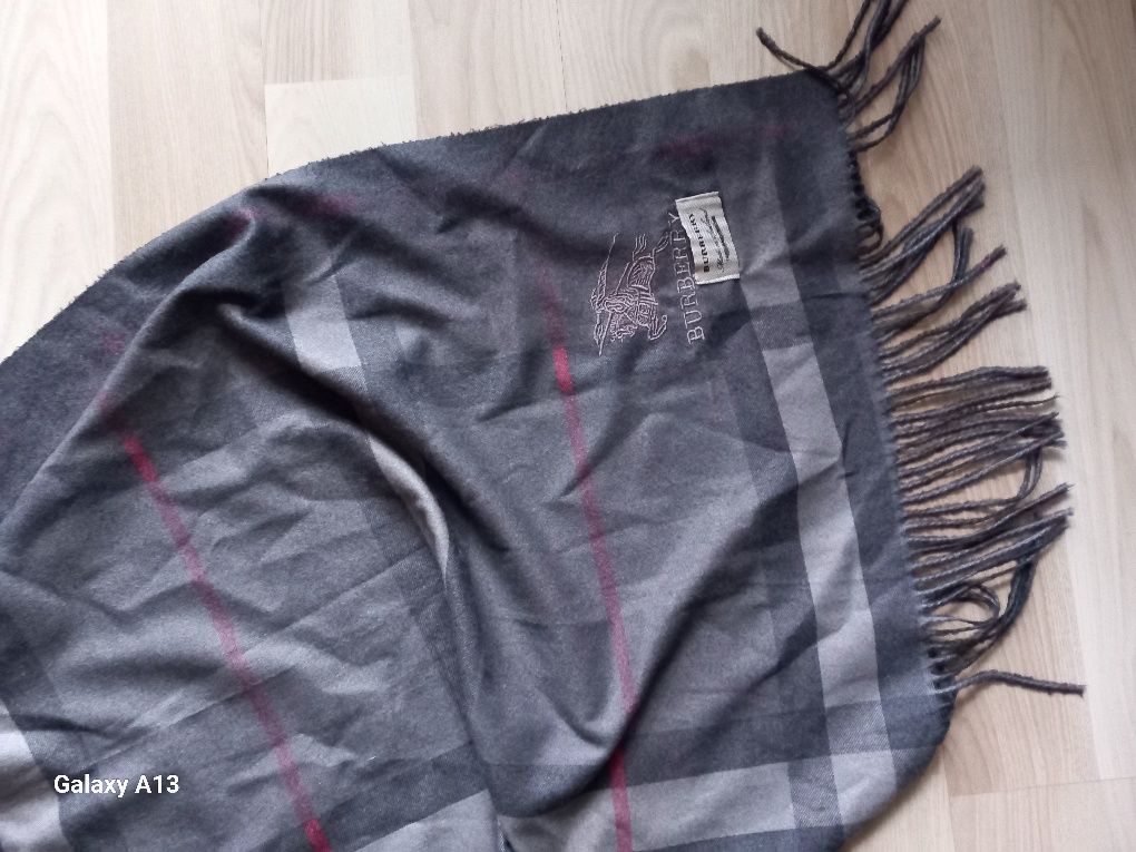 Oryginalny szalik duży burberry kaszmir