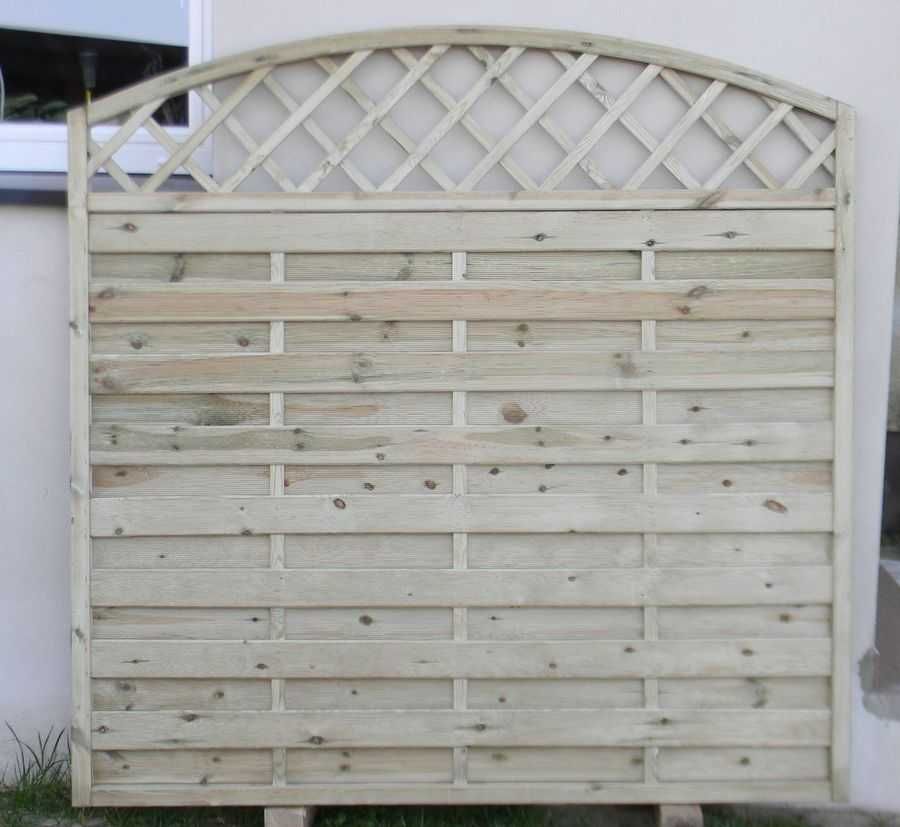 Płot lamelowy 180 cm x 180 cm prosty pełny, gruby niemarkietowy
