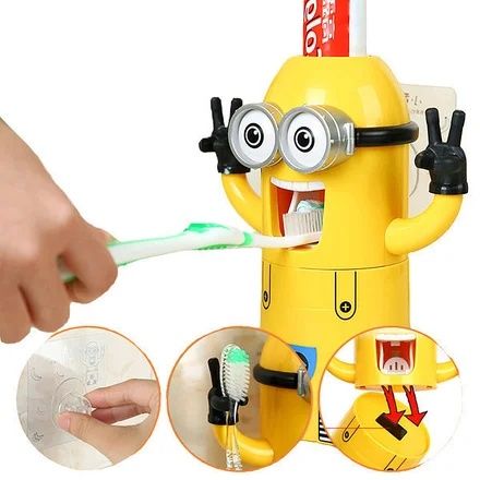 Дозатор для зубной пасты миньон с держателем 2 зубных щеток