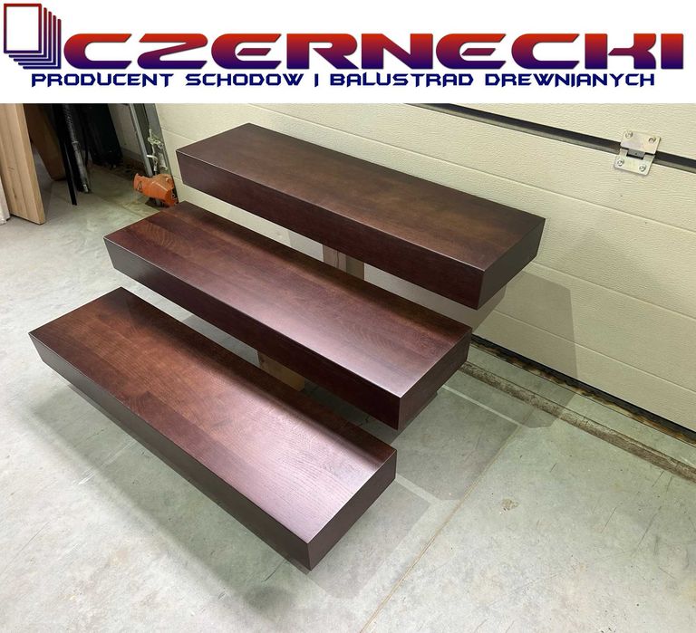 Stopnie półkowe dębowe schody wspornikowe dąb słoneczny