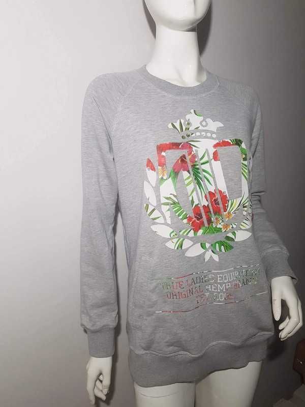 Bluza kangurka lady diil gang hemp gru prosto plny logo floral kwiaty