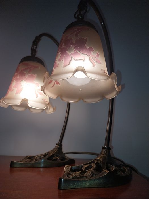 Par candeeiros antigos mesa Vianne