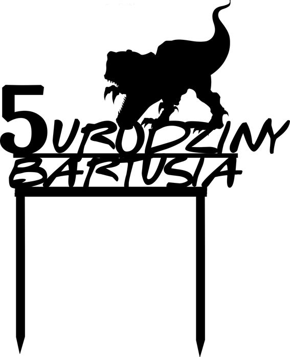 Topper na Tort Urodzinowy z Dinozaurem dla Dziecka Wiek + Imię