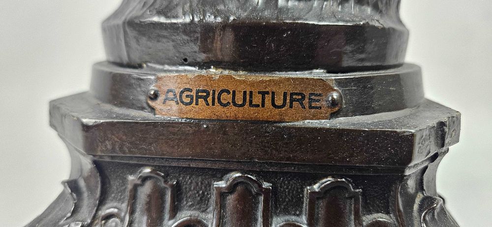 Figuralna lampa naftowa DEMETER  alegoria rolnictwa Francja - Antyk