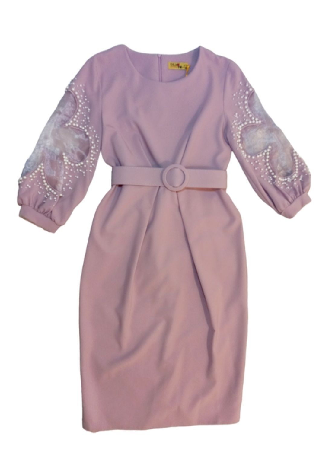 Плаття платье елегантне шикарне ділове нарядне сукня пудра рожеве 46