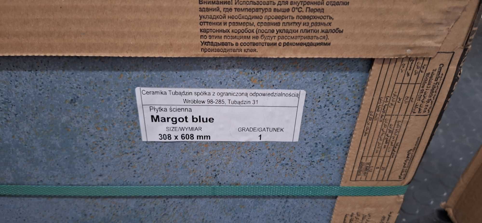 Glazura Margot Blue 30,8x60,8 - cztery kartony plus fuga Fugabella