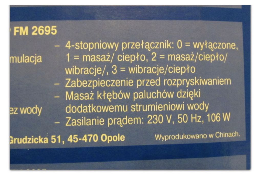 Wanienka do masażu stóp firmy clatronic