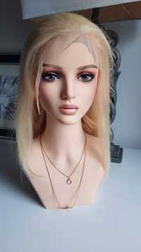 Jasny blond peruka hd lace siateczka 13x6 ludzkie prawdziwe naturalne