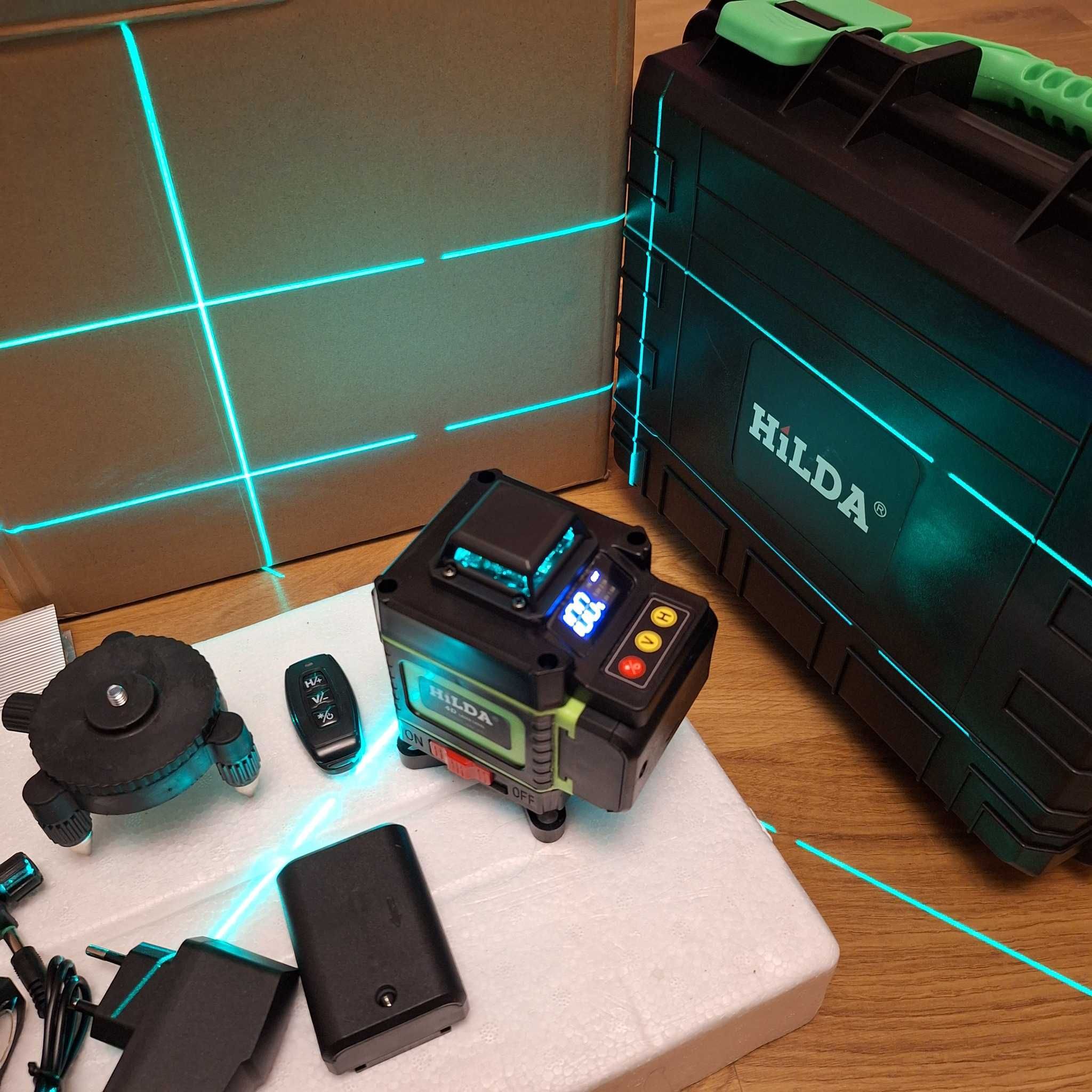 16-LINIOWA POZIOMICA laserowa HILDA 4D+ STATYW laser krzyżowy