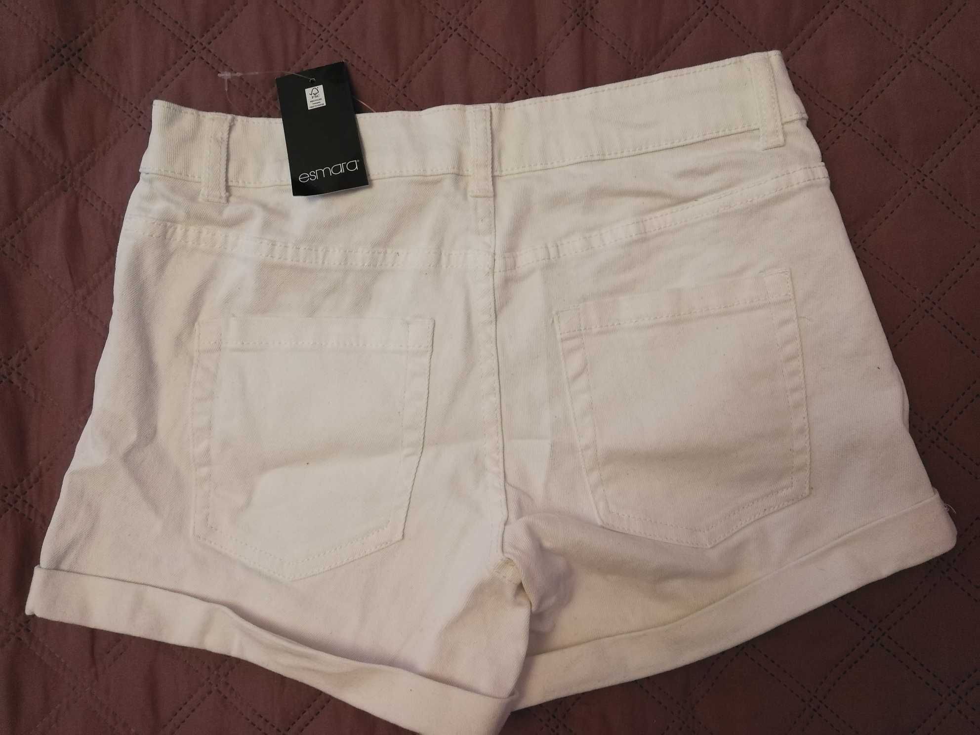nowe damskie białe jeansowe krótkie spodenki 36 Lidl Esmara