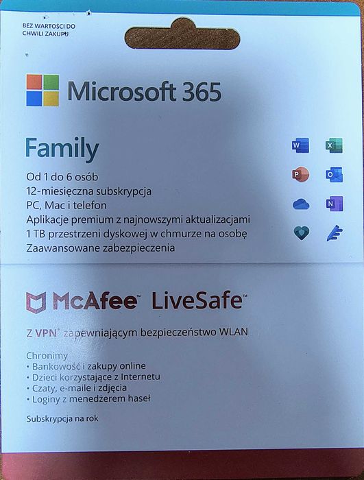 McAfee LiveSafe – subskrypcja na rok