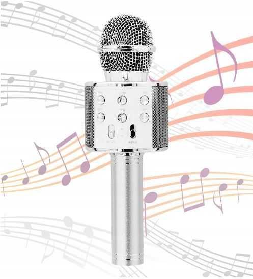 Mikrofon karaoke bezprzewodowy bluetooth AUX USB MicroSD