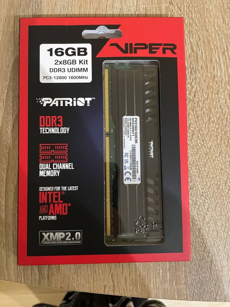 Оперативная память Patriot DDR3-1600 16384MB PC3-12800
