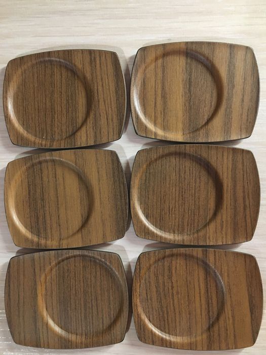 Podkładki podstawki pod kieliszki 6 szt PRL