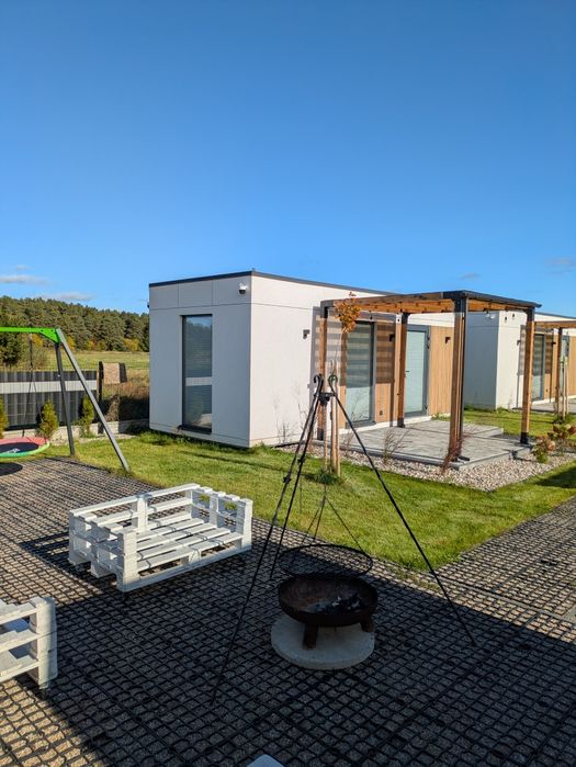 Domek mobilny 21 m z tarasem w pełni wyposażony dostępny od ręki