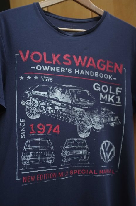 granatowy T-shirt koszulka Volkswagen Official Golf MK1 Classic Auto S