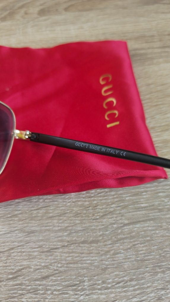 Nowe z metka okulary Gucci złote  metalowe oprawki