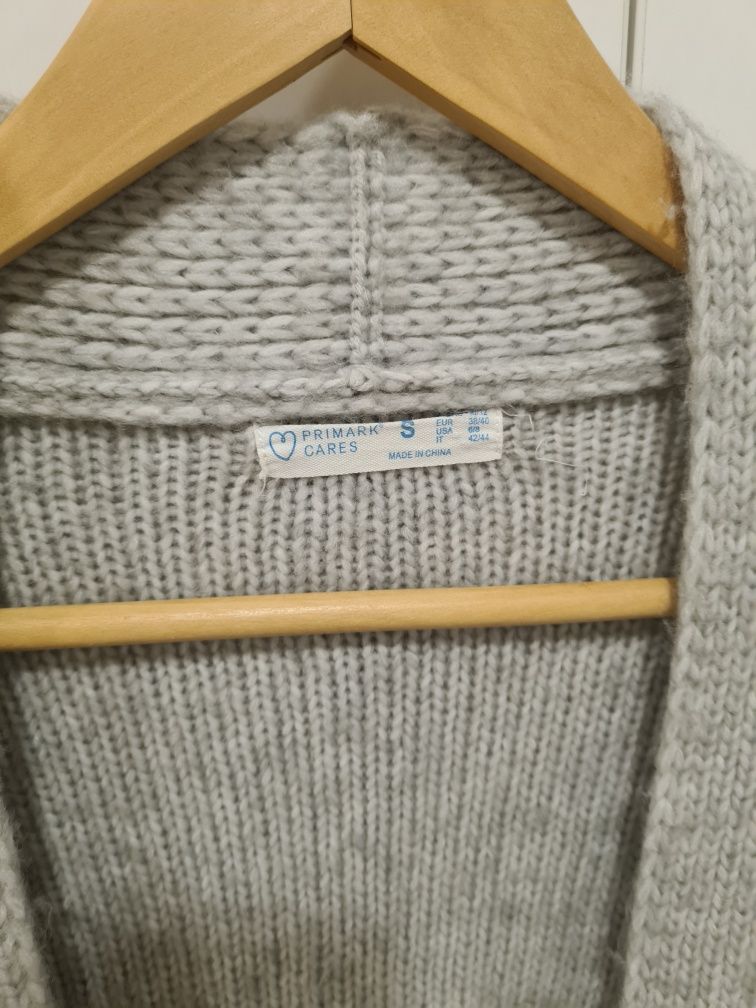 Milusi kardigan sweter Primark S warkocz szary