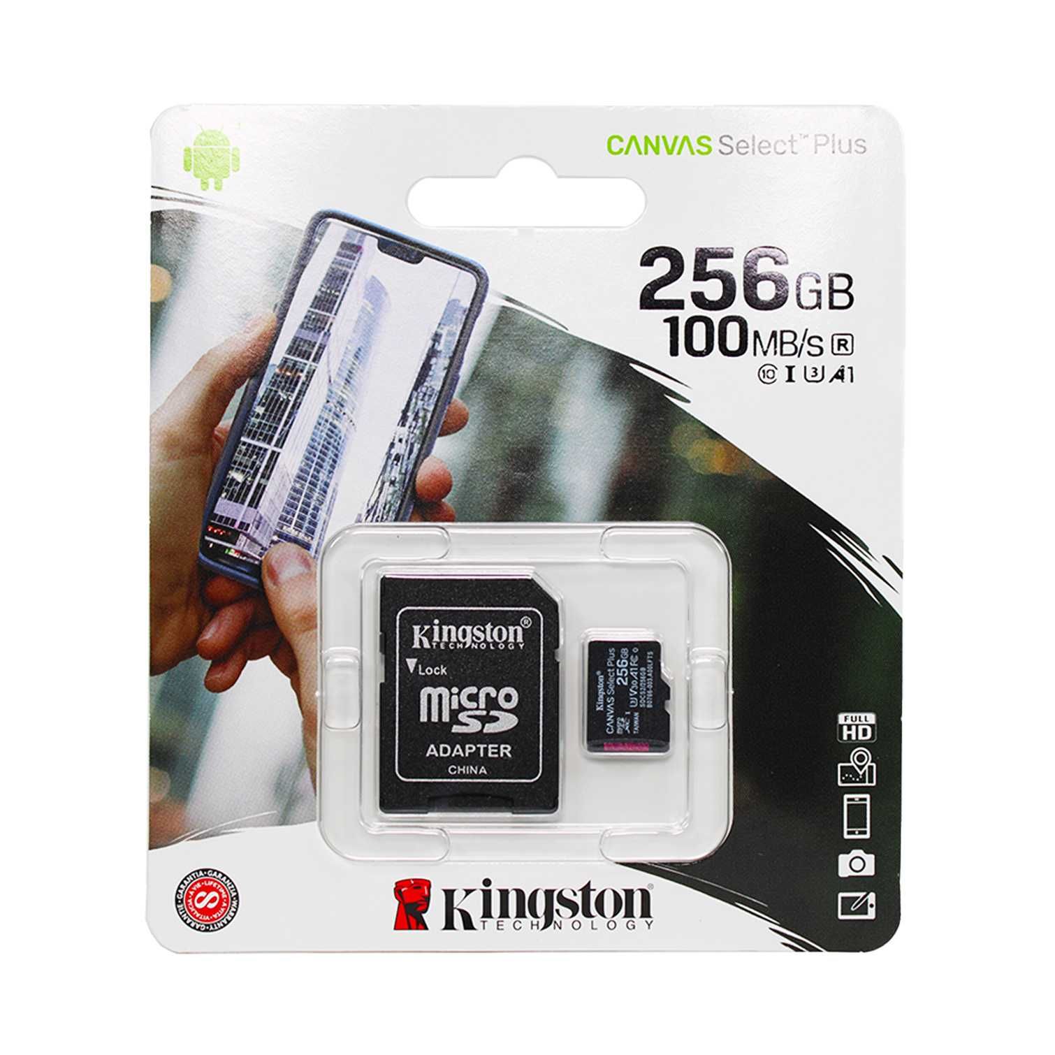 MicroSD Kingston Canvas Select Plus 256 Gb R100/W85MB/s(SDCS2/256GBSP)