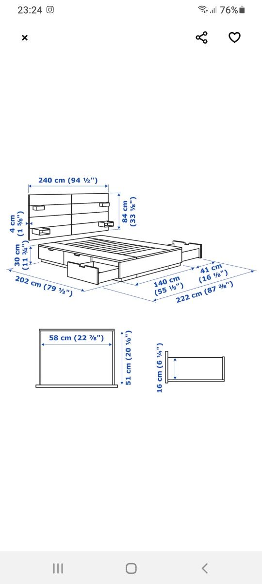 Vendo estrutura de cama ikea 160*200