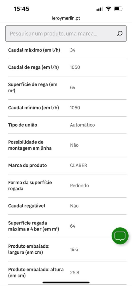 Aspersor fixo 6 POSIÇÕES CLABER