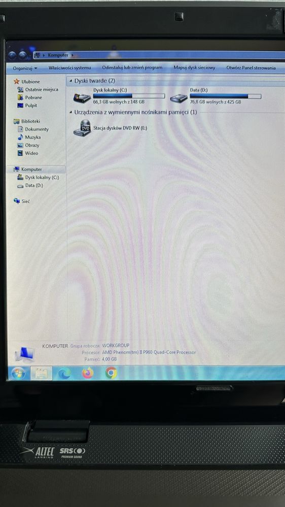 Laptop ASUS K72D | sprawny | 512GB HDD | przekątna 17” | Win7