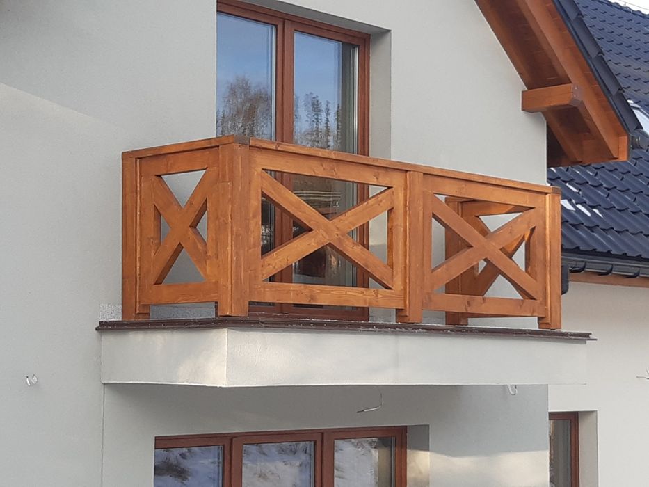 Balustrada balkonowa drewniana