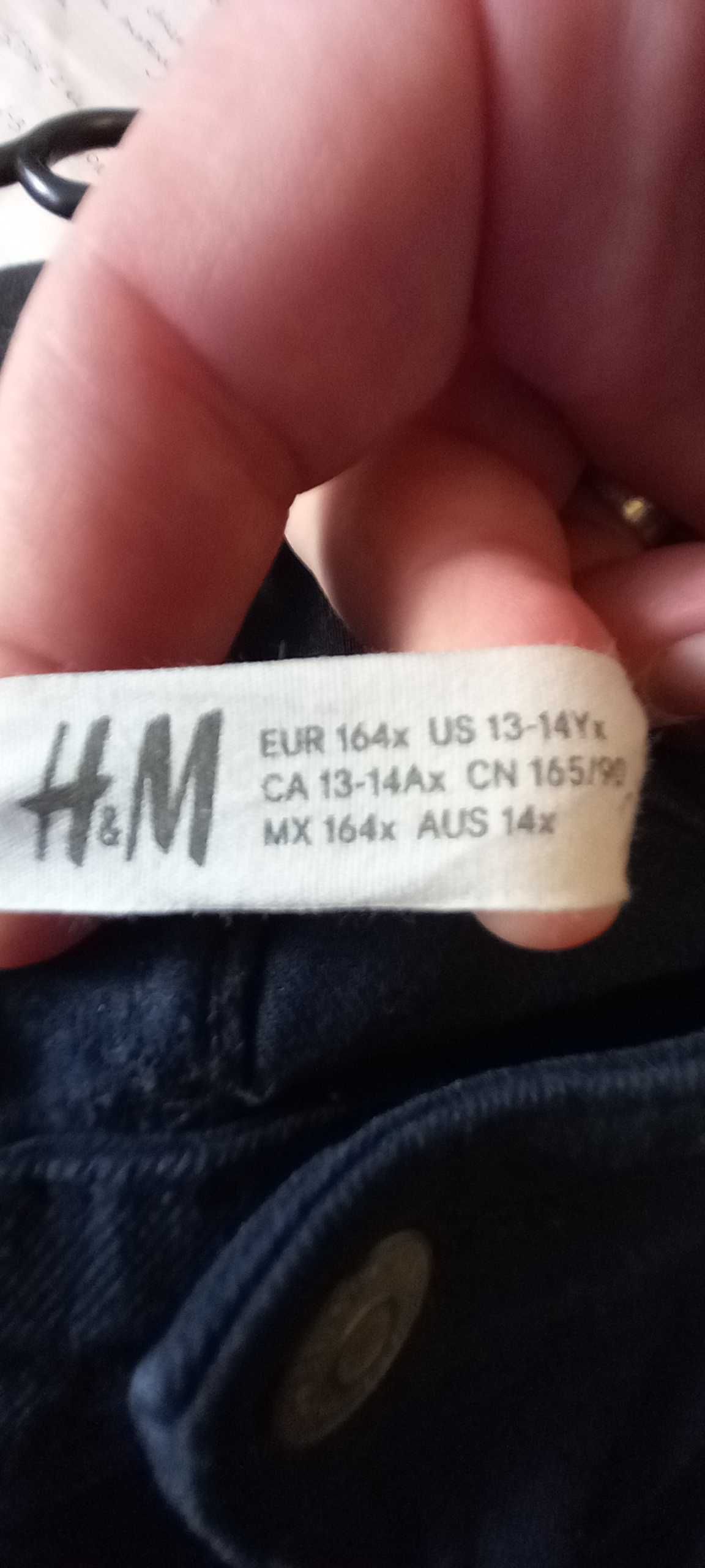 H&M spodnie męskie czarne rurki rozm. 164