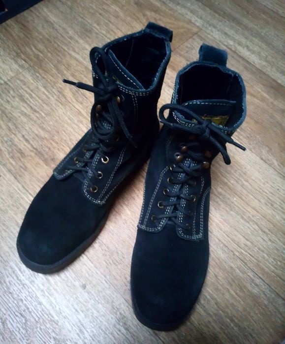 Черевики / ботинки чорні шкіра 39 розмір 24,5 см