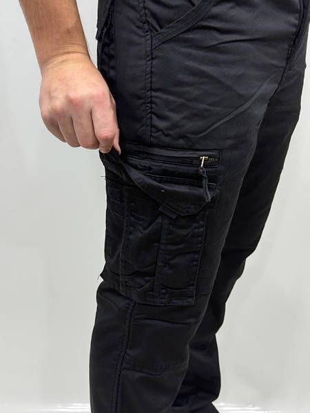 Чоловічі штани карго великих розмірів зимові Loshan олива і чорні.