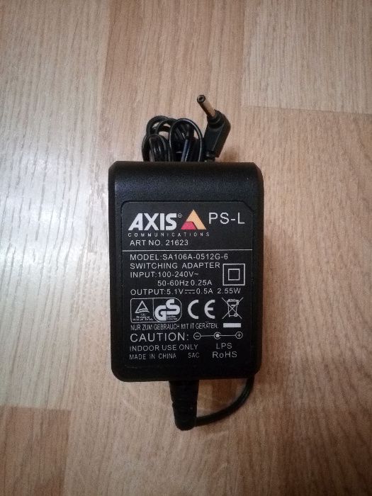 Блок живлення AC-DC 5.1V 0.5A 3mm SA106A-0512G-6 (камери AXIS)