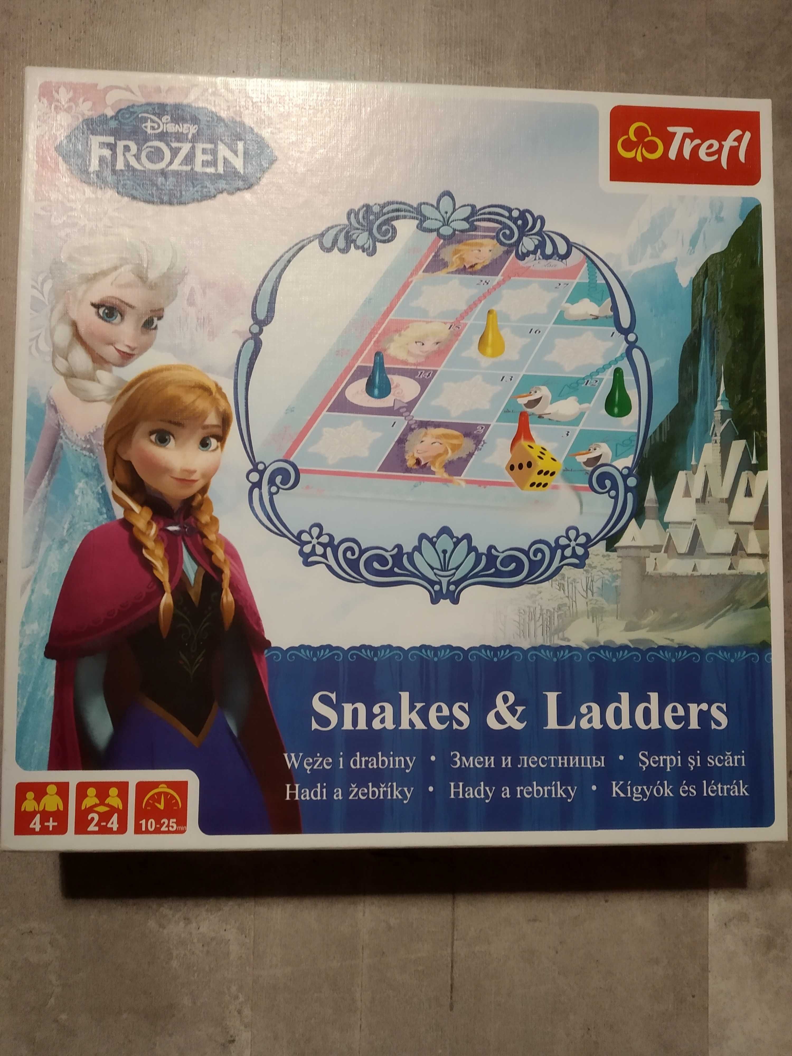 Gra Kraina Lodu, Frozen. Węże i drabiny. Trefl.