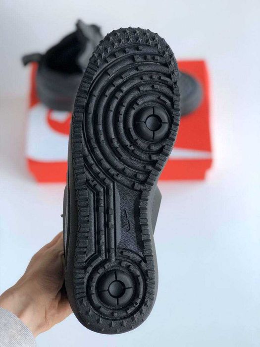 Мужские зимние кроссовки с мехом Nike Air Force LF1 Duckboot "Black"