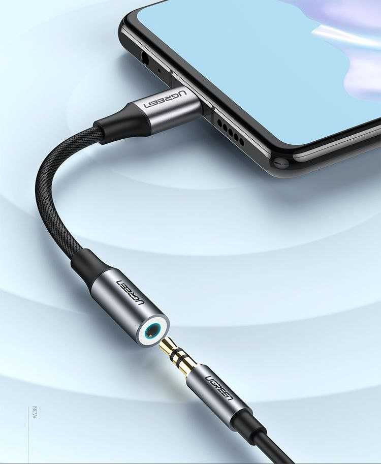 Перехідник Type-C to 3.5mm jack UGREEN AV161 DAC  Space Gray (80154)