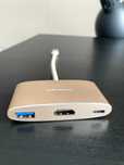 MagiCable Gold - adapter USB-C na HDMI + USB 3.0, złoty