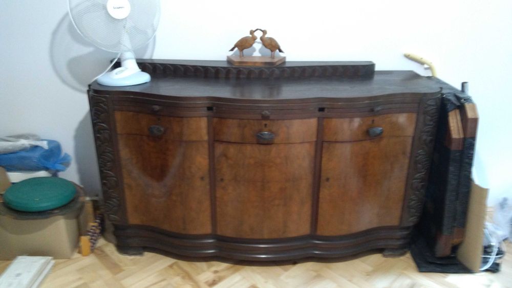 Komplet mebli, drewnianych, zabytkowych, antyki, szafa, komoda