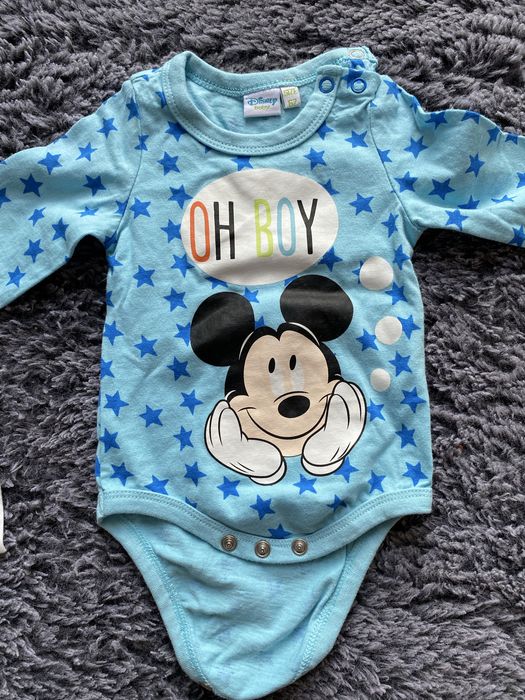 3 pary, zestaw, komplet, body na długi rękaw, pajacyk, Disney, 62