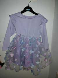 Vestido lilás com tule - 3 anos