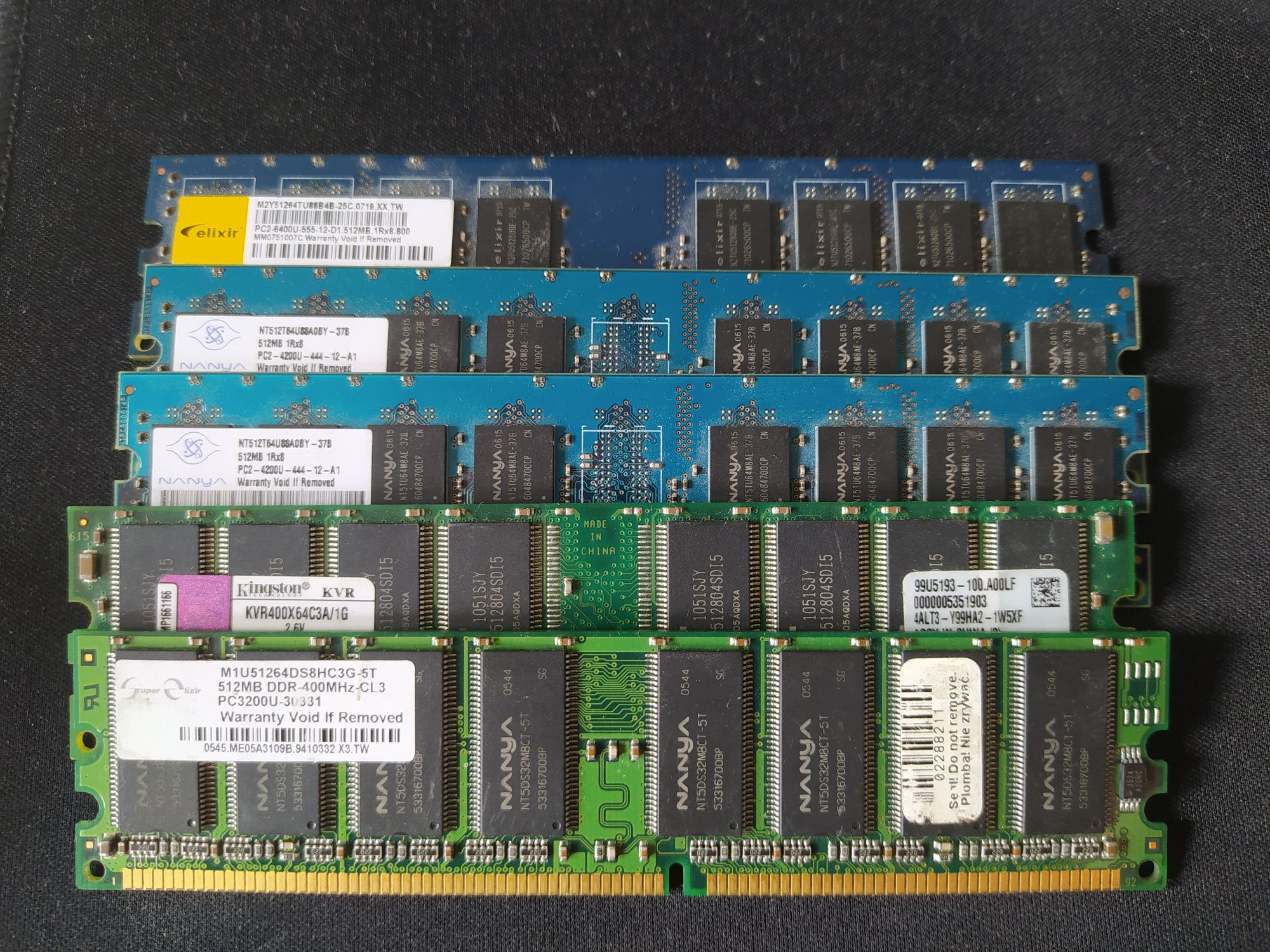 Zestaw ram 521MB DDR 3 i DDR 2