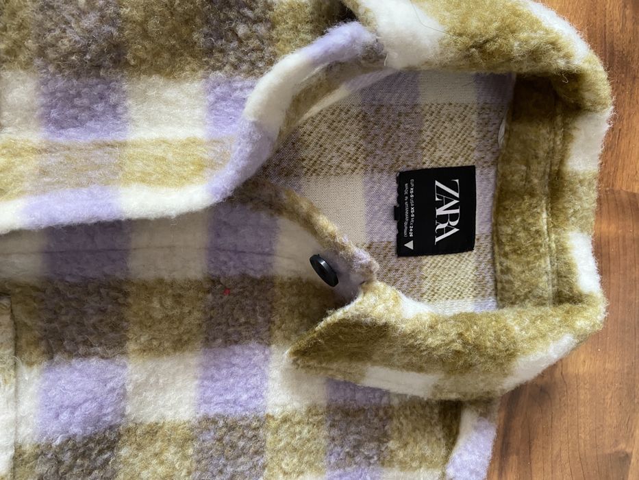 Katana koszula w kratę kurtka płaszczyk oversize Zara 36 S