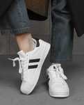 кроссовки Женские кожа новые черно-белые STAR white/ black