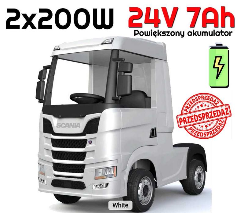 DUŻY TIR Ciężarówka SCANIA dla dzieci PILOT MP3 autko na akumulator