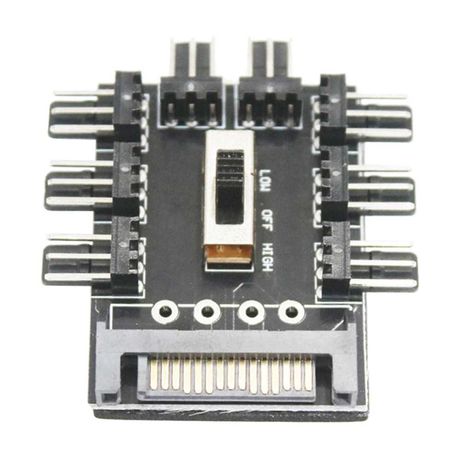 Переходник хаб управления скорости вентилятора SATA 3 pin шума ПК