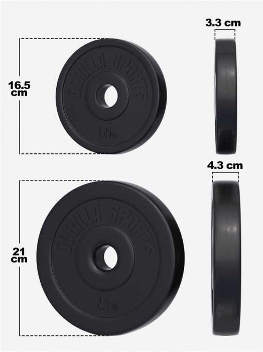 Gorilla Sports Hantle powlekane/gumowane regulowane 2x 10 kg NrC13