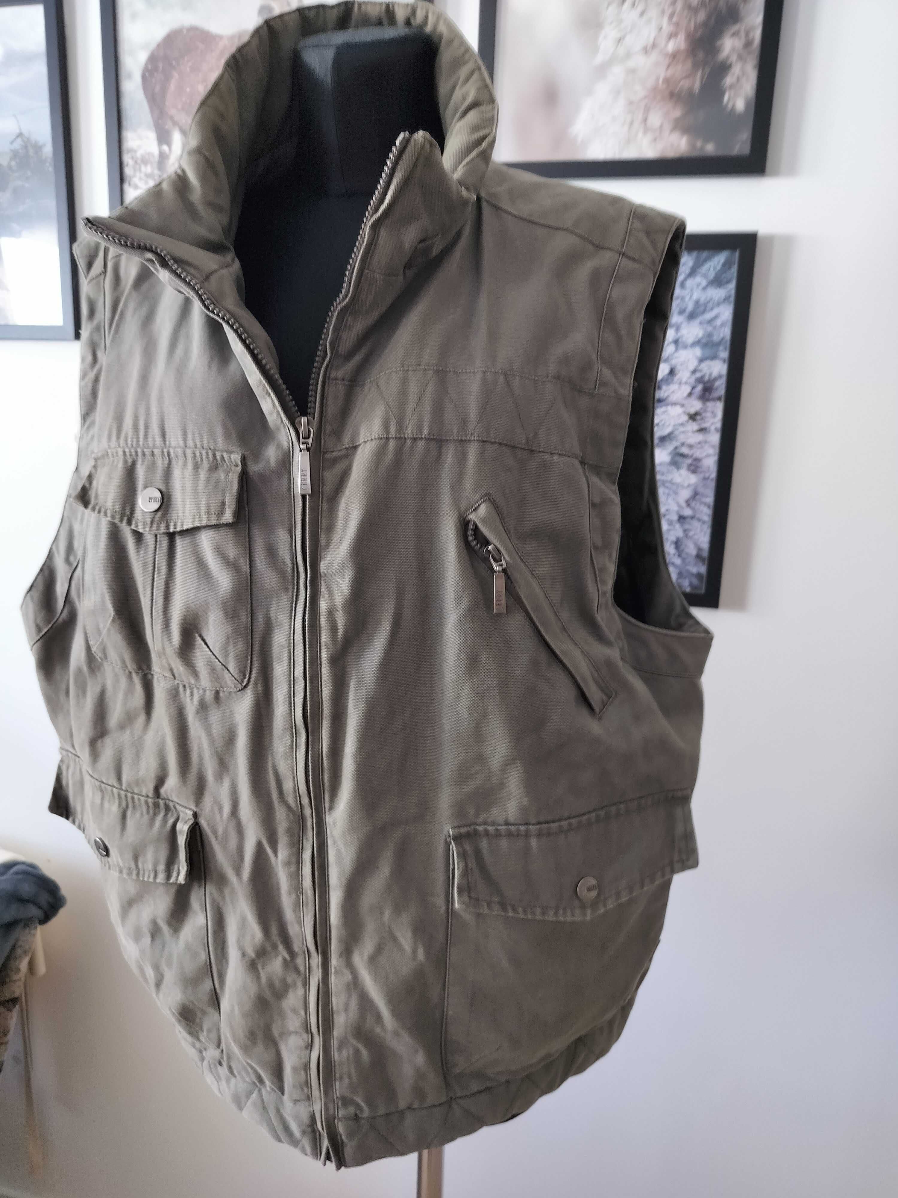 Wędkarska myśliwska kamizelka XXL khaki Carry ocieplana bezrękawnik