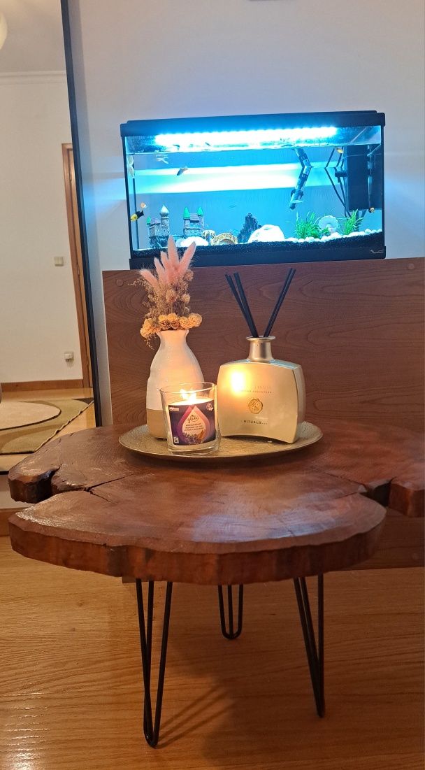 Mesa de centro em madeira de castanho