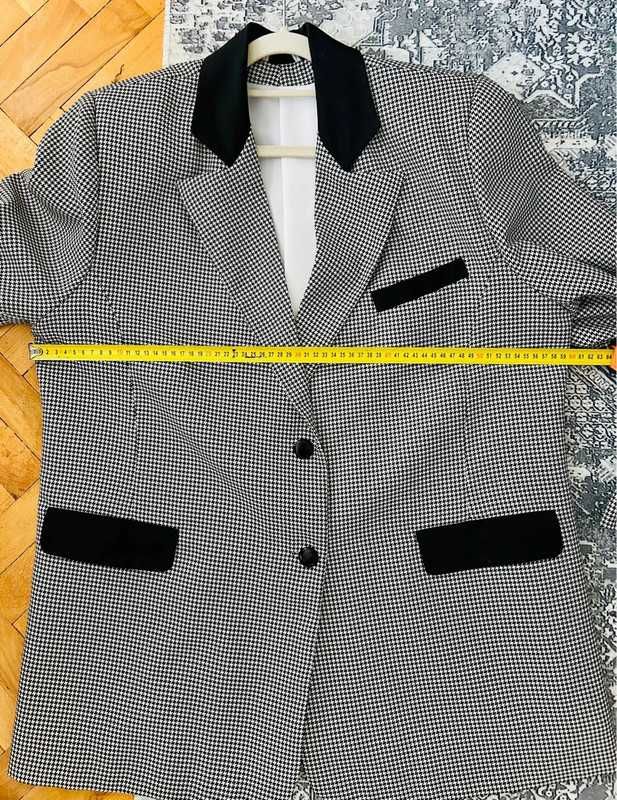 marynarka pepitka oversize retro
