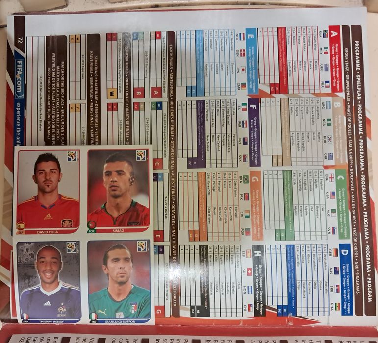 Panini e Topps, Cadernetas de cromos vazias.