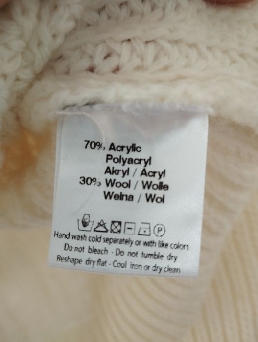 Kremowy ażurowy śmietankowy sweterek ,kobiecy rozm M