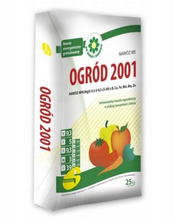 Nawóz uniwersalny NPK 25 kg , ogród 2001 bezchlorkowy maliny,truskawki